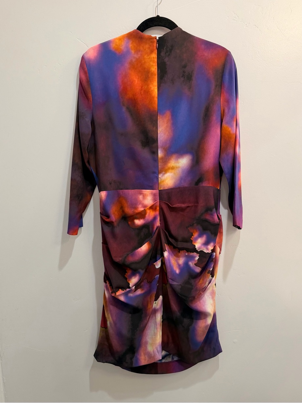 Nicole Miller Gold Label Silk Fall 2011 "Cosmic Cloud" Ruched Dress - Size 12 - Picture 9 of 14